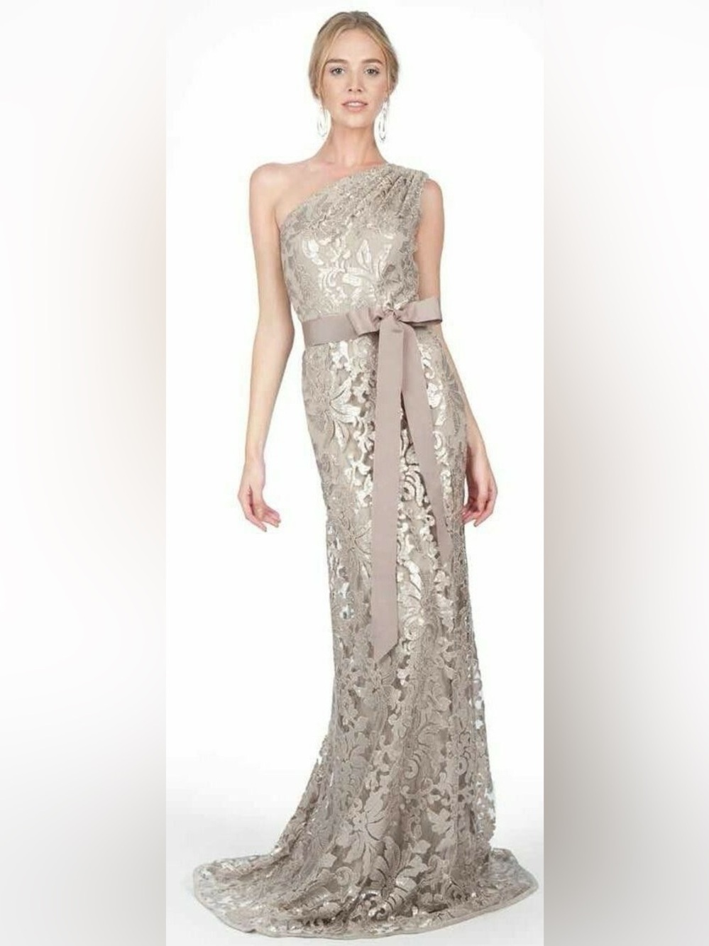 Tadashi Shoji One Shoulder Formal Maxi Dress Size 2